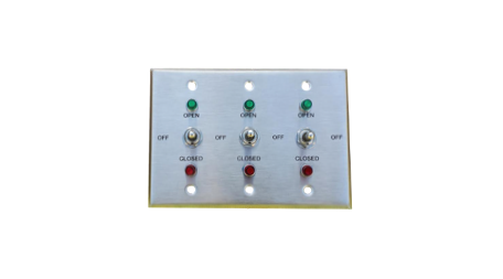 TCS Signs 3-gang stainless steel switch plate.